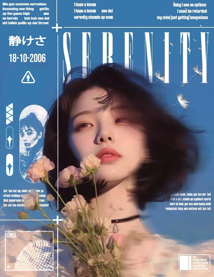 Asian model flowers threshold poster