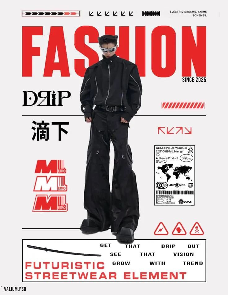 Techno fashion stickers poster