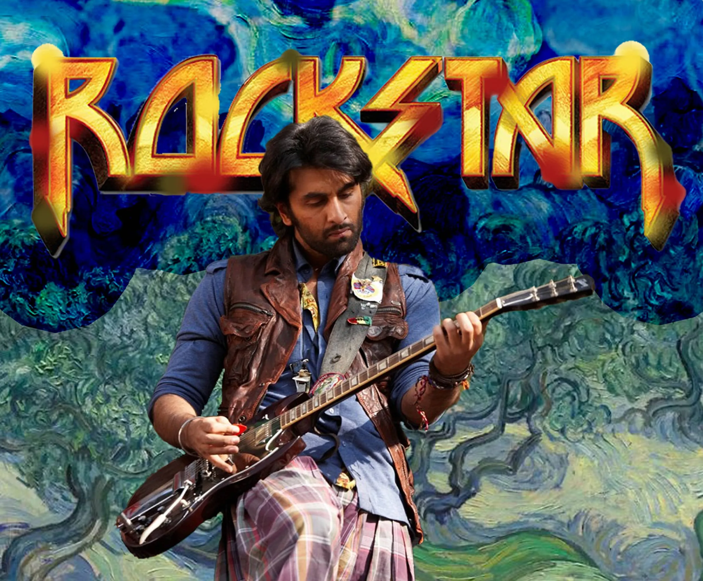 Rockstar Van Gogh watercolor poster