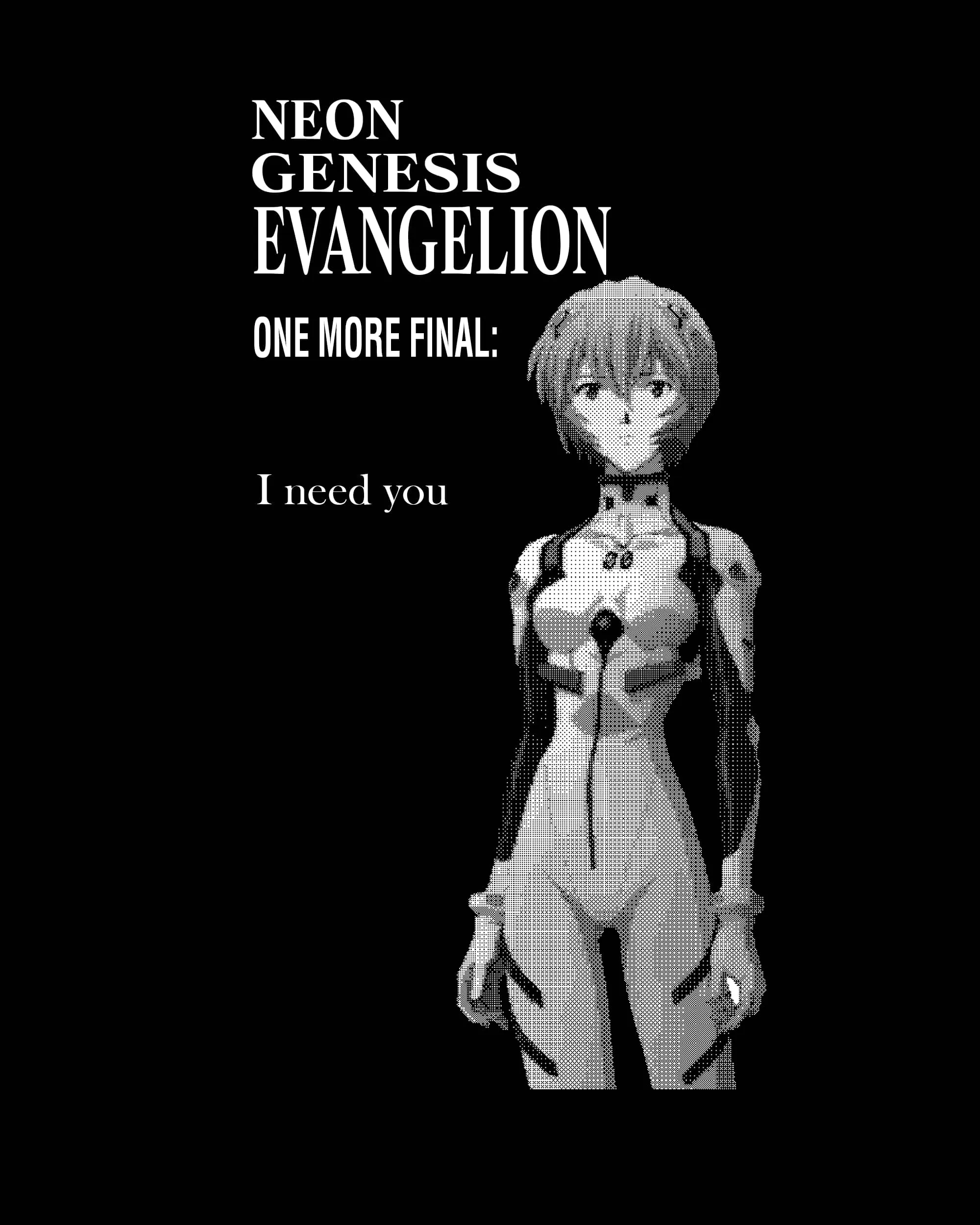 Rei Ayanami dither sticker design