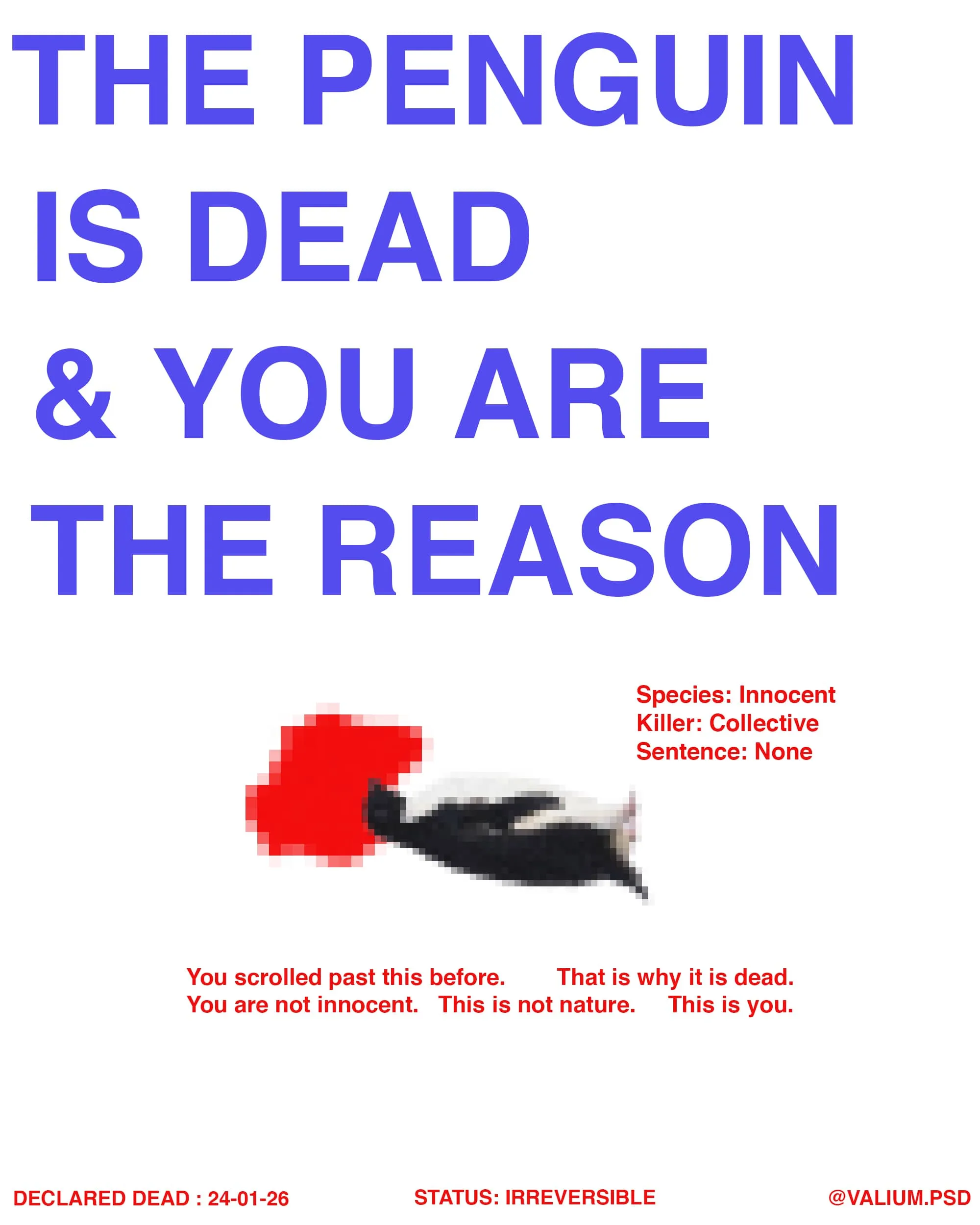 Penguin climate change poster